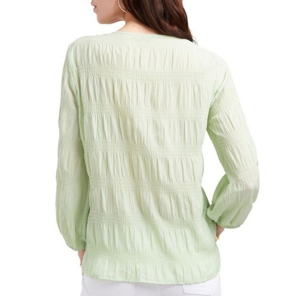 VINCE CAMUTO Soft Meadow Smocked ¾ Elastic Sleeve Top SIZE: 2X - Picture 7 of 7